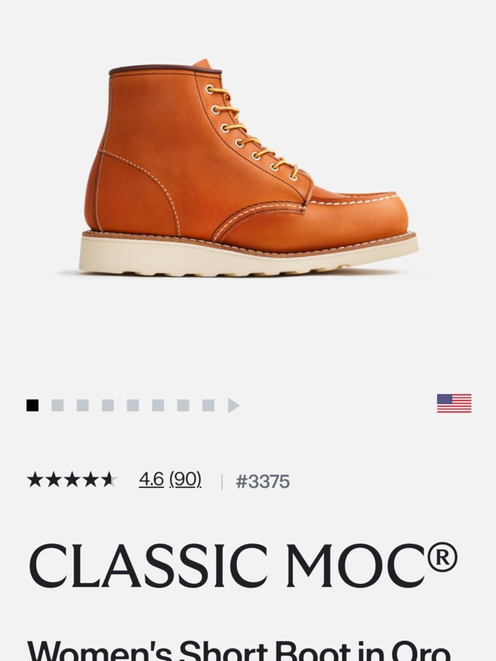 Red wing Classic Moc women’s Boot in Oro - Tan Leather Size 9.5 - Picture 2 of 10